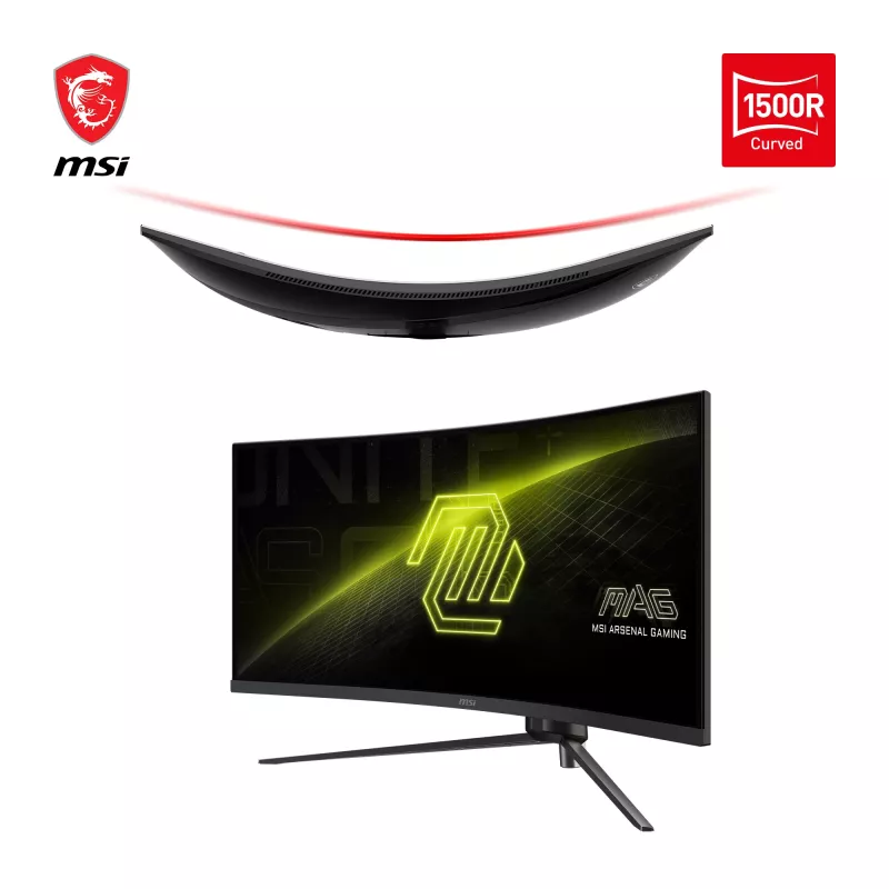 MSI MAG 345CQRDE kompiuterio monitorius 86,4 cm (34 col.) 3440 x 1440 pikselių „UltraWide Dual Quad HD“ juodos spalvos