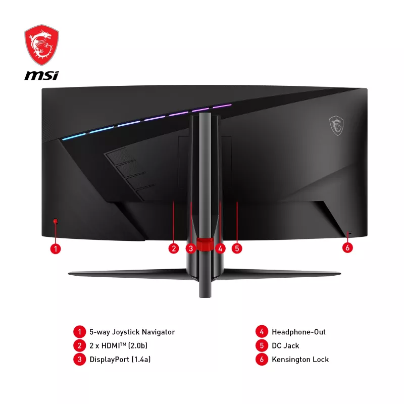 MSI MAG 345CQRDE kompiuterio monitorius 86,4 cm (34 col.) 3440 x 1440 pikselių „UltraWide Dual Quad HD“ juodos spalvos