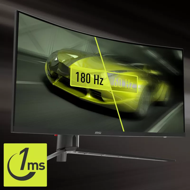 MSI MAG 345CQRDE kompiuterio monitorius 86,4 cm (34 col.) 3440 x 1440 pikselių „UltraWide Dual Quad HD“ juodos spalvos