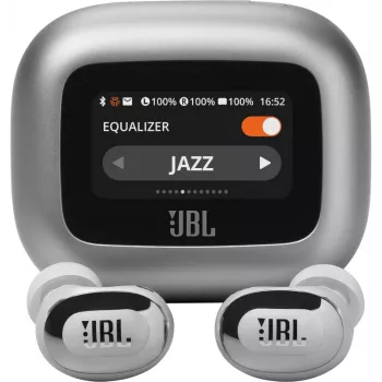 JBL Live Buds 3 ausinės belaidės į ausis įdedamos skambučiams / muzikai / sportui / kasdienai Bluetooth sidabrinės