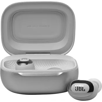 JBL Live Buds 3 ausinės belaidės į ausis įdedamos skambučiams / muzikai / sportui / kasdienai Bluetooth sidabrinės