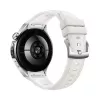 Išmanusis laikrodis HUAWEI WATCH 5 — apvalus 42 mm nerūdijančio plieno korpusas, 1,38 colio AMOLED, GPS, Bluetooth, 540 mAh baterija, smėlio spalvos korpusas su baltu dirželiu
