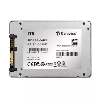 TRANSCEND SSD 230s 1TB 2.5in SATA III 6Gb/s TLC aliuminio korpusas