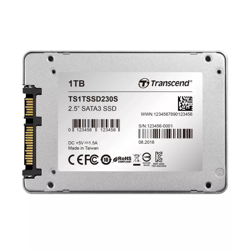 TRANSCEND SSD 230s 1TB 2.5in SATA III 6Gb/s TLC aliuminio korpusas