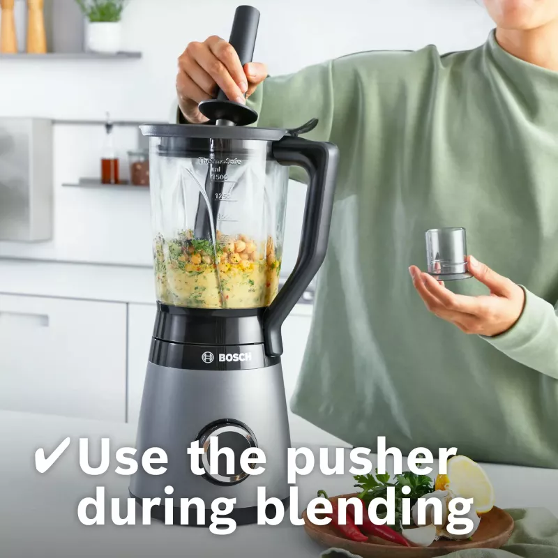 Bosch Serie 4 MMB6177S blenderis 1,5 L Stalo blenderis 1200 W Juoda, Sidabrinė
