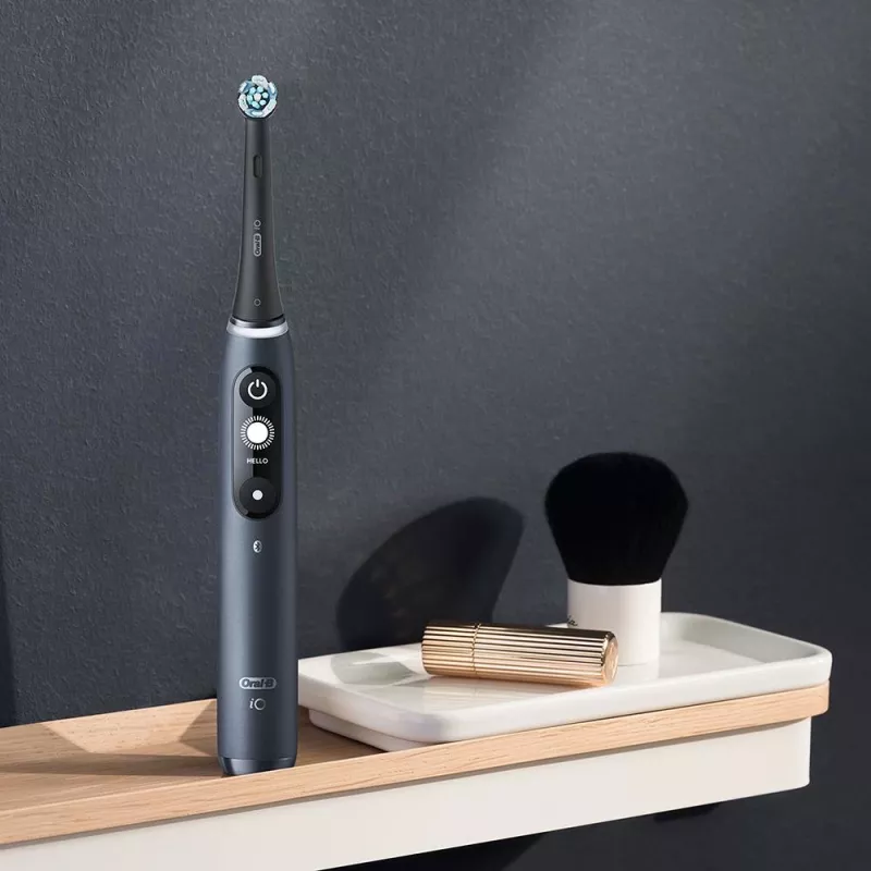 Oral-B iO elektrinis dantų šepetėlis Suaugusiesiems Rotacinis dantų šepetėlis Juoda