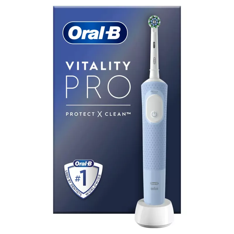 Oral-B Vitality Pro suaugusiųjų besisukantis-svyruojantis dantų šepetėlis pilkas, baltas