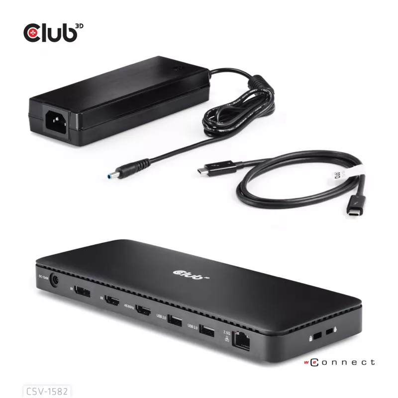 CLUB3D Thunderbolt™ 4 sertifikuota 12-in-1 prijungimo stotelė