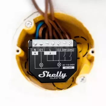 Išmanusis jungiklis Shelly WAVE 2PM Juoda (Shelly) — belaidis Z-Wave, 16 A, 110–240 V, 868,4 MHz