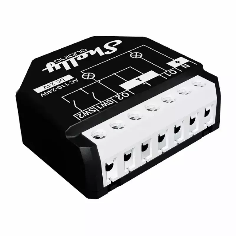 Išmanusis jungiklis Shelly WAVE 2PM Juoda (Shelly) — belaidis Z-Wave, 16 A, 110–240 V, 868,4 MHz