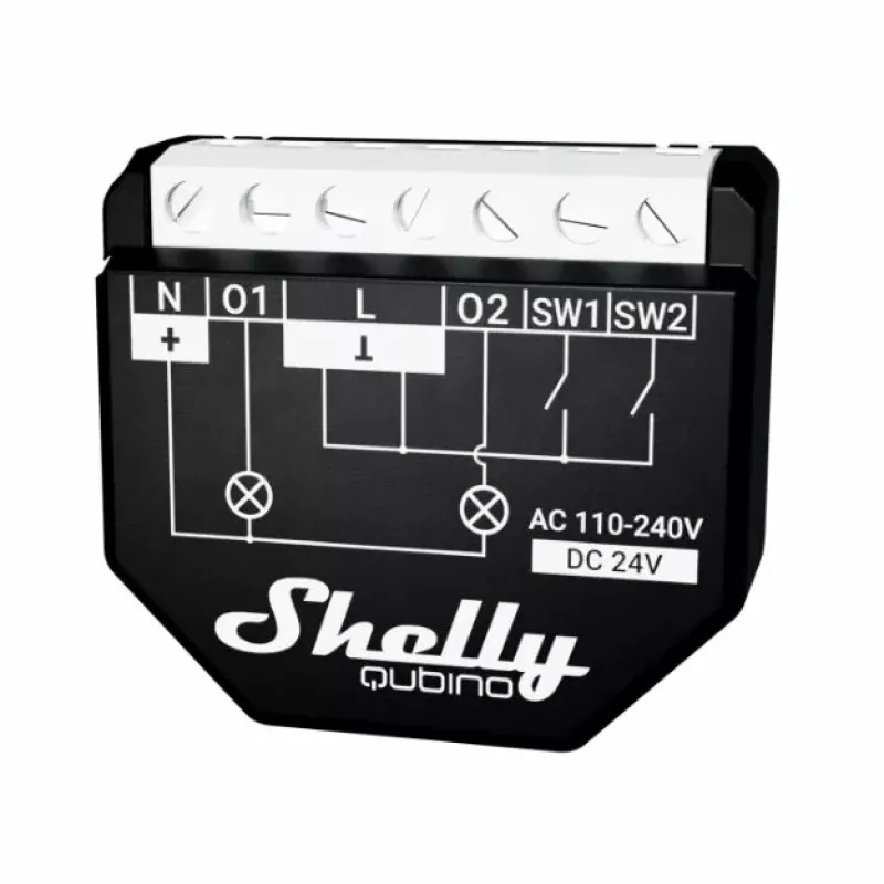Išmanusis jungiklis Shelly WAVE 2PM Juoda (Shelly) — belaidis Z-Wave, 16 A, 110–240 V, 868,4 MHz