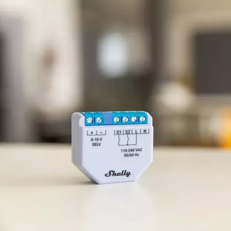 Dimmer Shelly Plus 0-10V Built-in Blue Pilka Wireless Control 110-240V