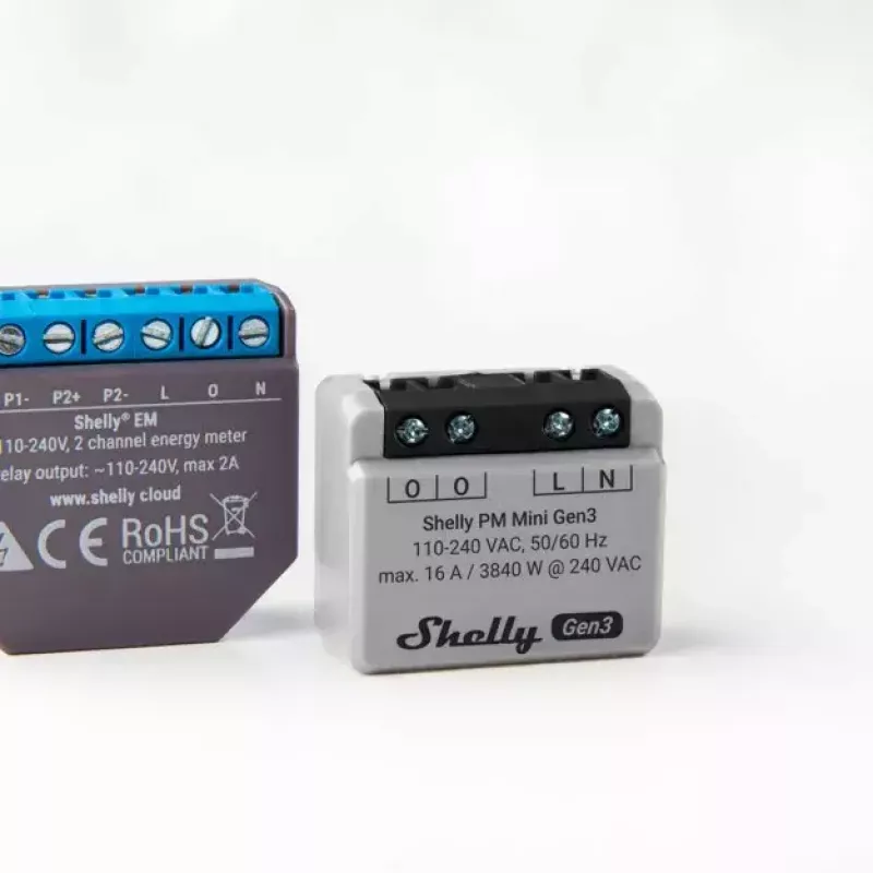 Smart switch Shelly PM Mini Gen3 Wireless 110-240V 1.2W