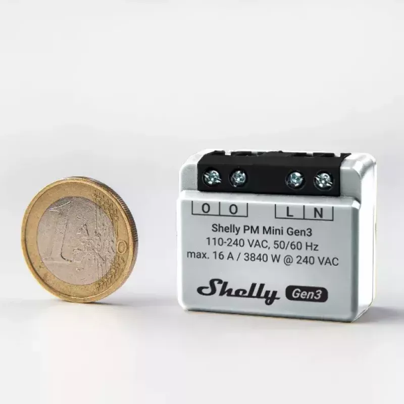 Smart switch Shelly PM Mini Gen3 Wireless 110-240V 1.2W