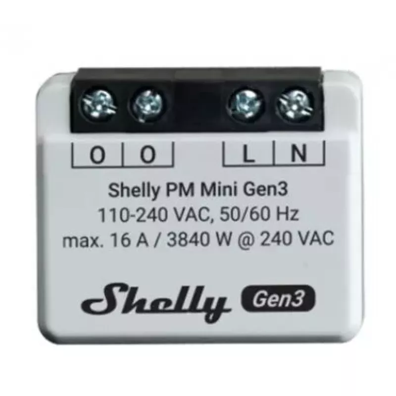 Smart switch Shelly PM Mini Gen3 Wireless 110-240V 1.2W