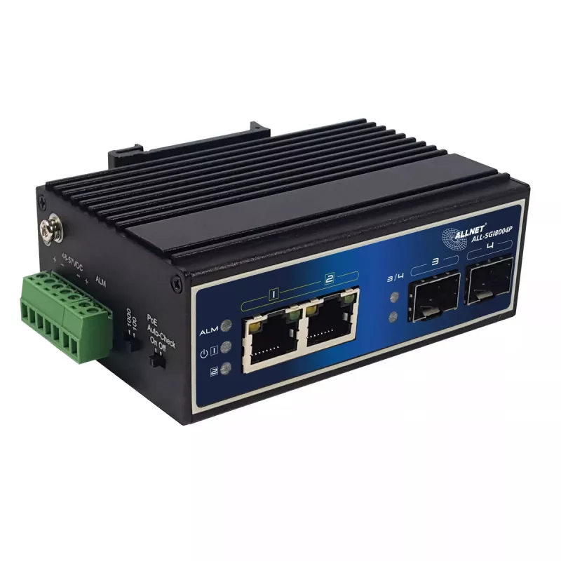 Nevaldomas jungiklis ALLNET ALL-SGI8004P Gigabit Ethernet PoE 2 prievadai