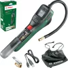 Elektrinis oro siurblys Bosch 0.603.947.000 — nešiojamas, įkraunamas, 10 bar (150–150 psi), 3000 mAh, USB‑C, 10 l/min, su žarna ir priedais