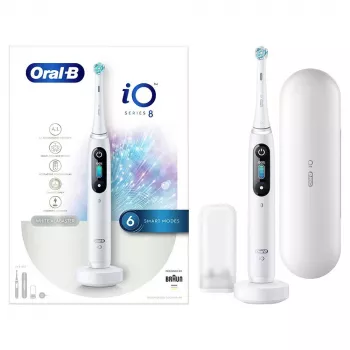 Oral-B iO elektrinis dantų šepetėlis Suaugusiems Rotacinis dantų šepetėlis Baltas