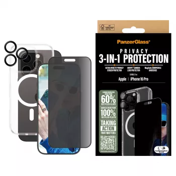 PanzerGlass 3-in-1 privatumo apsaugos rinkinys iPhone '24 6,3 colio Pro