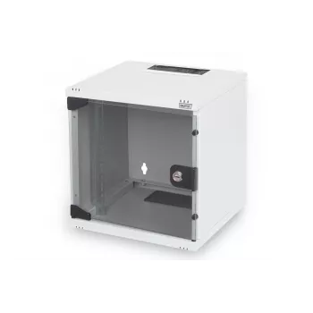 DIGITUS Wall Mounting Cabinet 254mm (10in) 6U Pilka (RAL 7035) glass door