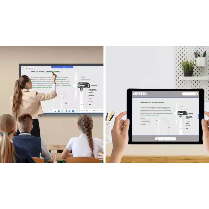 BenQ RE6504 interaktyvus plokščiasis ekranas 165,1 cm (65 coliai) 450 cd/m² 4K Ultra HD juoda, pilka Liečiamasis ekranas Integruotas procesorius Android