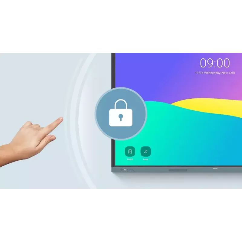 BenQ RE6504 interaktyvus plokščiasis ekranas 165,1 cm (65 coliai) 450 cd/m² 4K Ultra HD juoda, pilka Liečiamasis ekranas Integruotas procesorius Android