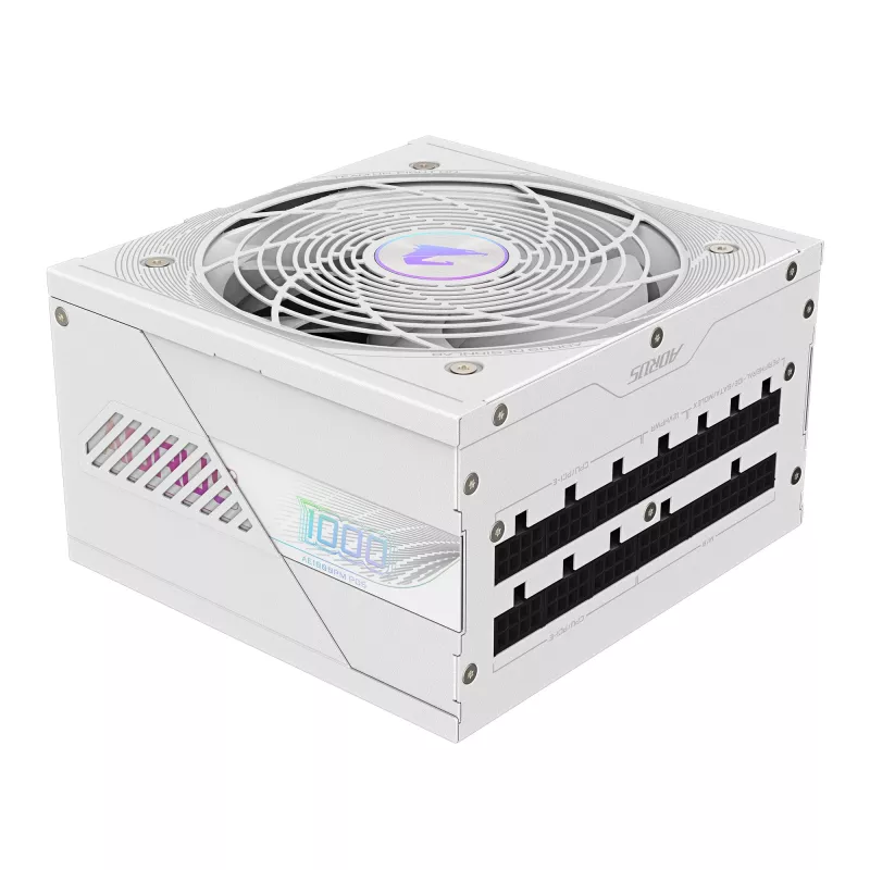 Maitinimo blokas GIGABYTE AORUS ELITE P1000W ATX 3.1 1000W 80 PLUS Platinum Fully-Modular White, 6x (6+2) PCIe, 8 SATA