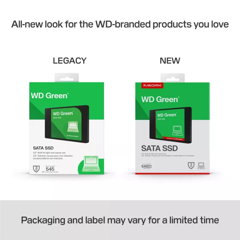 WESTERN DIGITAL SSD - WD Green - 250 GB - SATA 6 Gb/s - 2,5 col. / 7 mm korpuse