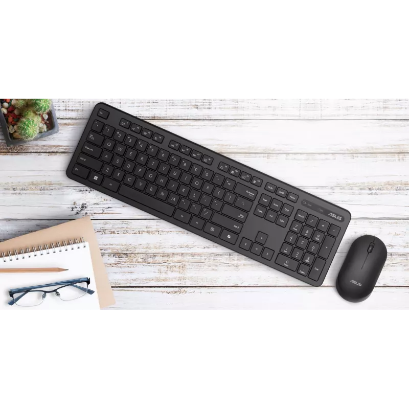 ASUS CW100 klaviatūra Pelė įskaičiuota Universal RF belaidė + USB Juoda