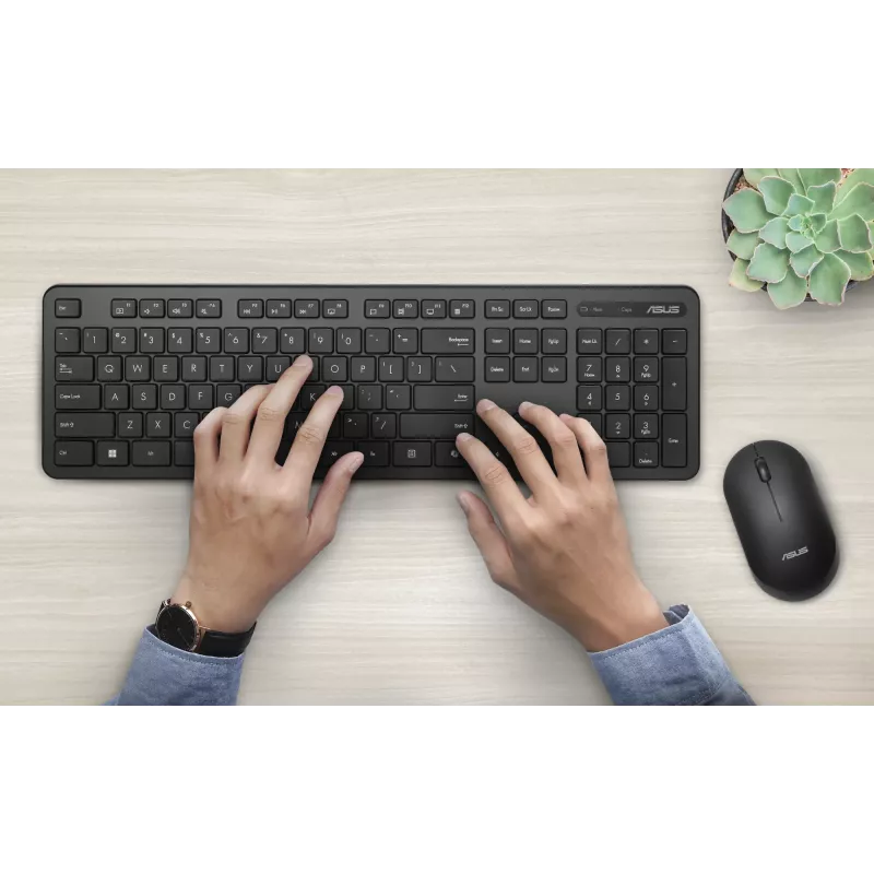 ASUS CW100 klaviatūra Pelė įskaičiuota Universal RF belaidė + USB Juoda