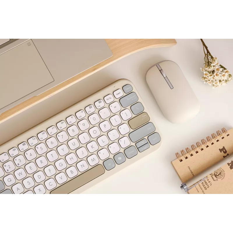 ASUS Marshmallow KW100 belaidė klaviatūra Bluetooth QWERTZ smėlio, pilkos, baltos spalvos