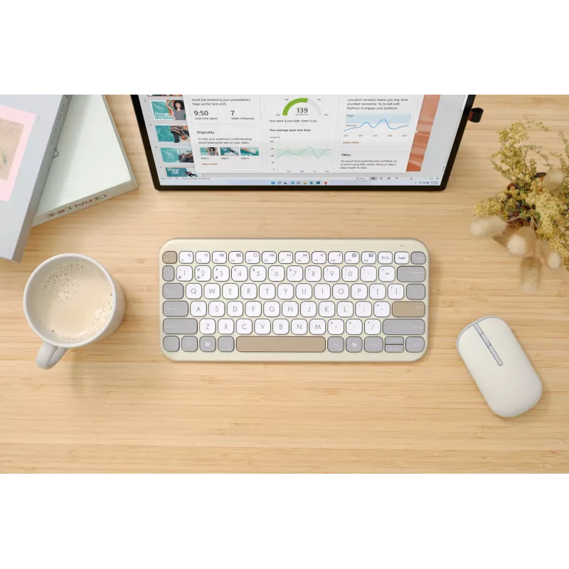 ASUS Marshmallow KW100 belaidė klaviatūra Bluetooth QWERTZ smėlio, pilkos, baltos spalvos