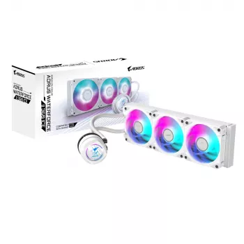GIGABYTE AORUS WATERFORCE II 360 ICE AIO skysčio aušintuvas procesoriui - 3x120mm ARGB ventiliatoriai, slankiojantis blokavimo mechanizmas, DAISY-CHAIN, suderinamas su Intel LGA 1851 ir AMD AM5