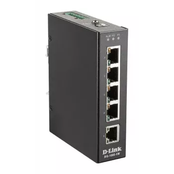 D-Link 5 prievadų nevaldomas pramoninis jungiklis su 5 x 10/100 BaseT(X) prievadais