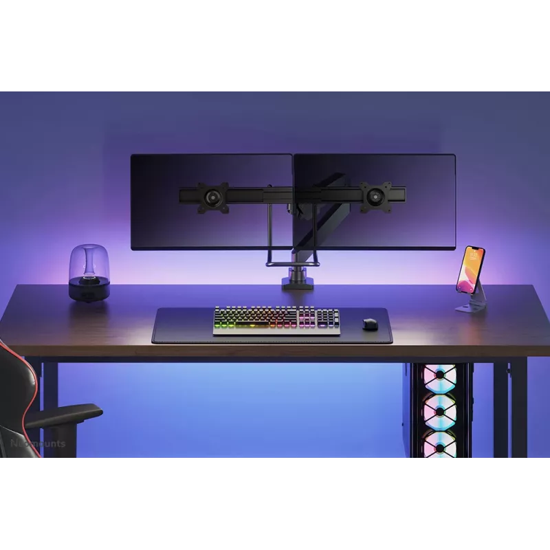Neomounts NM-D775DXBLACK Monitorinis laikiklis 10-32 colių - dujinė spyruoklė - Topfix - 180° stabdymas