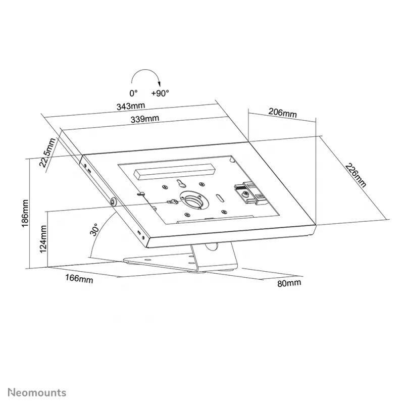 Neomounts DS15-630WH1 planšetės stovas stalui ir sienai 9,7–11 colių - užrakinamas