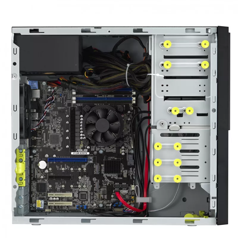 Kompiuterio korpusas ASUS TS100-E11-PI4 juodas su Intel C256 mikroschemų rinkiniu, LGA1200 palaikymu, 300W maitinimo šaltiniu