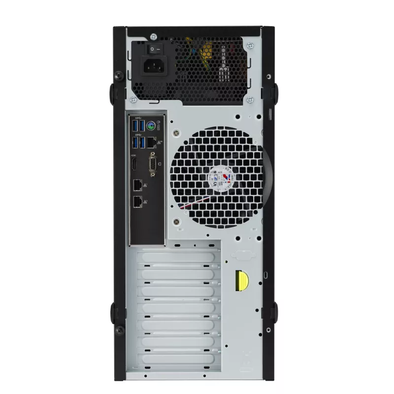Kompiuterio korpusas ASUS TS100-E11-PI4 juodas su Intel C256 mikroschemų rinkiniu, LGA1200 palaikymu, 300W maitinimo šaltiniu