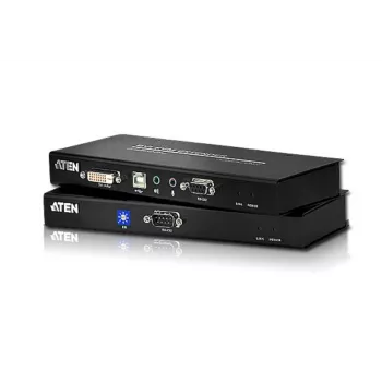 ATEN USB DVI KVM prailgintuvas su garsu ir RS-232 (60 m), Siųstuvas ir imtuvas, Laidinis, 60 m, Cat5, Cat5e, 1920 x 1200 pikselių, 1920 x 1200, 1024 x 768
