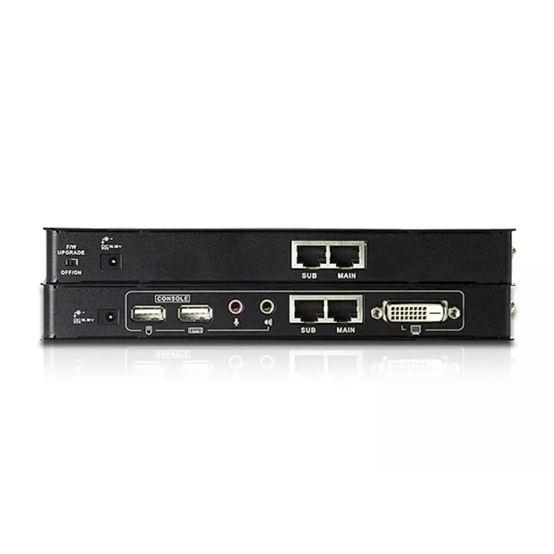 ATEN USB DVI KVM prailgintuvas su garsu ir RS-232 (60 m), Siųstuvas ir imtuvas, Laidinis, 60 m, Cat5, Cat5e, 1920 x 1200 pikselių, 1920 x 1200, 1024 x 768