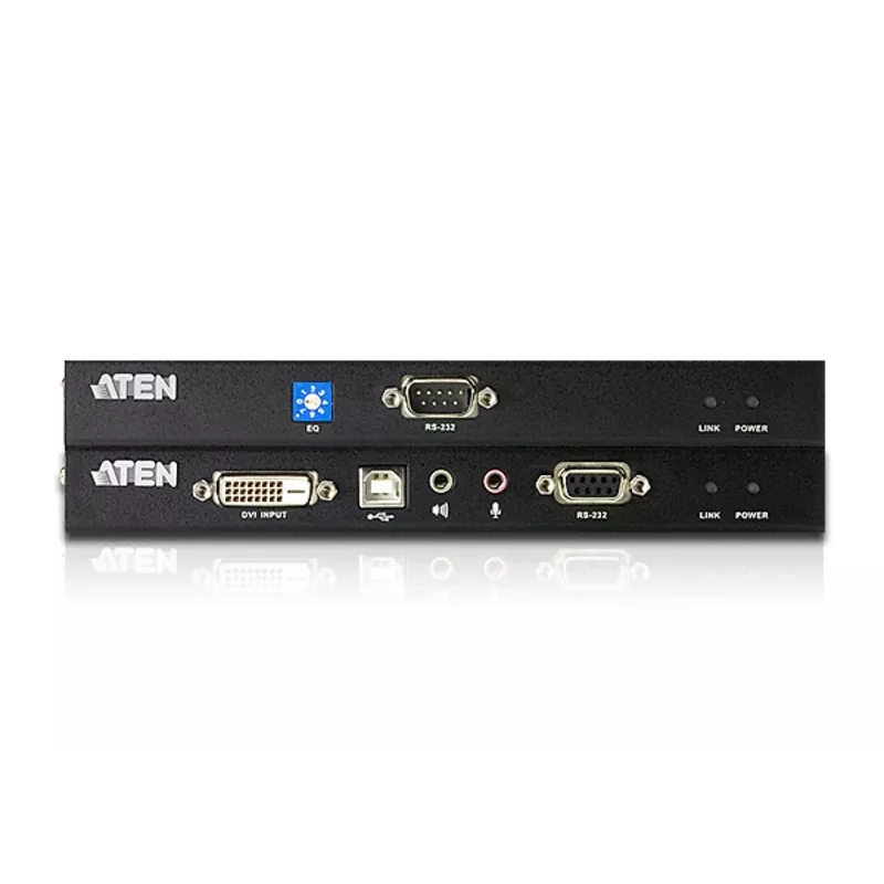 ATEN USB DVI KVM prailgintuvas su garsu ir RS-232 (60 m), Siųstuvas ir imtuvas, Laidinis, 60 m, Cat5, Cat5e, 1920 x 1200 pikselių, 1920 x 1200, 1024 x 768