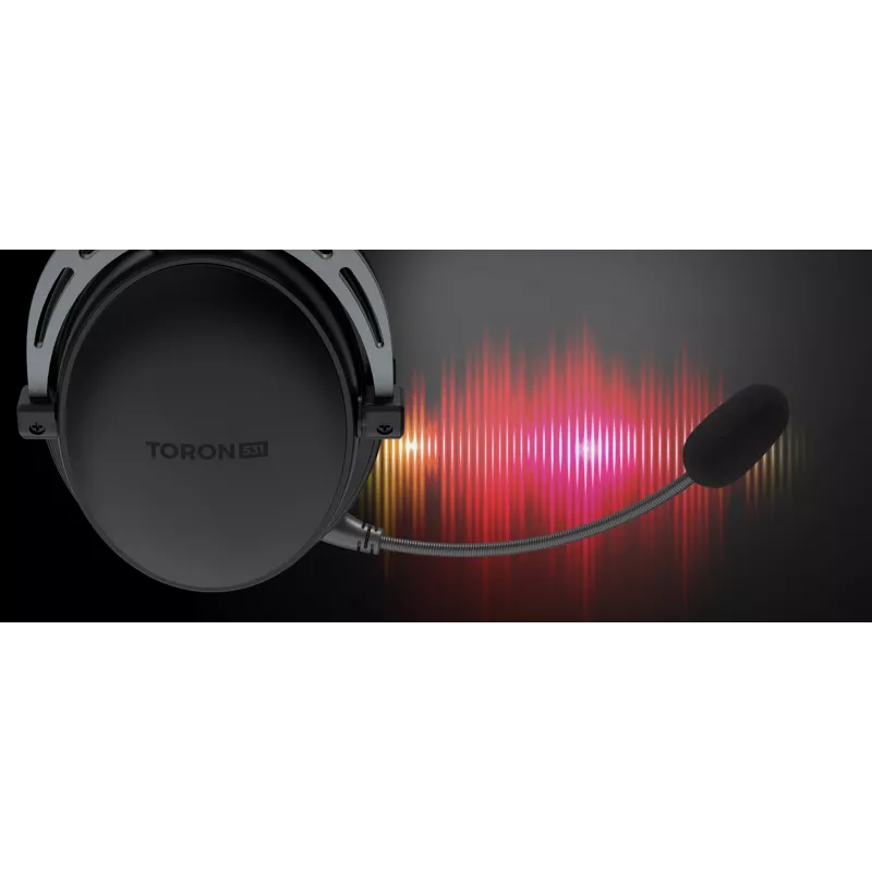 Laidinės binauralinės žaidimų ausinės Genesis Toron 531 — apgaubiančios, 32 Ω, 20–20000 Hz, 1 m laidas