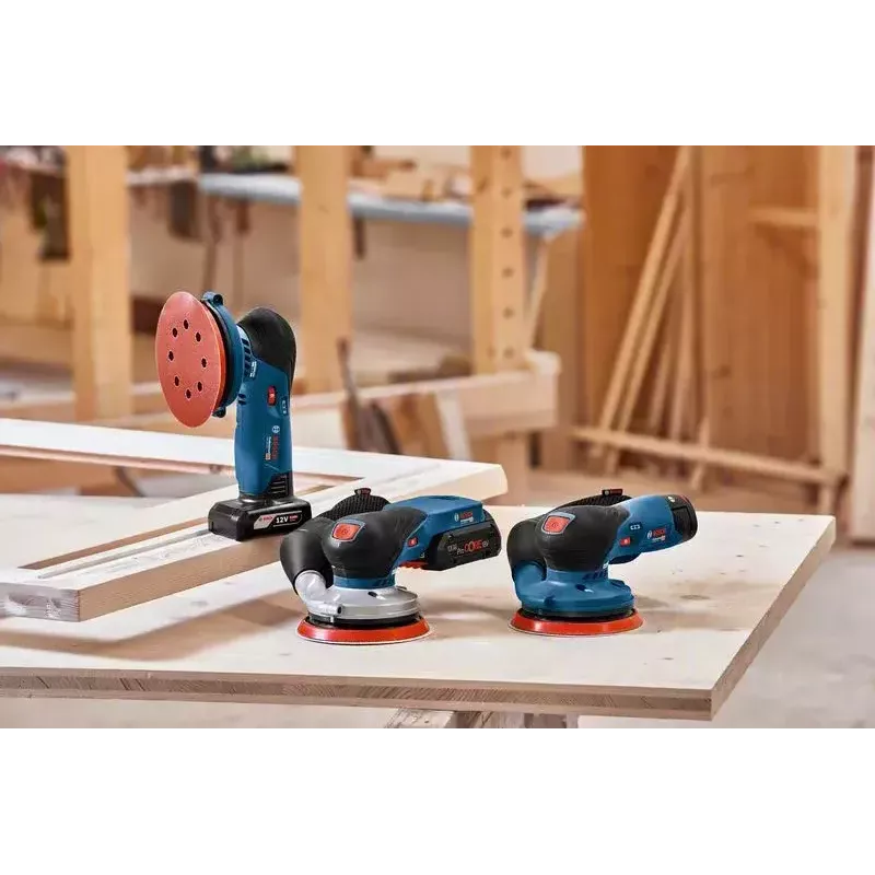 Bosch GEX 18V-125 PROFESSIONAL atsitiktinio orbitinio šlifuoklio 10000 RPM 20000 OPM juoda, mėlyna, pilka