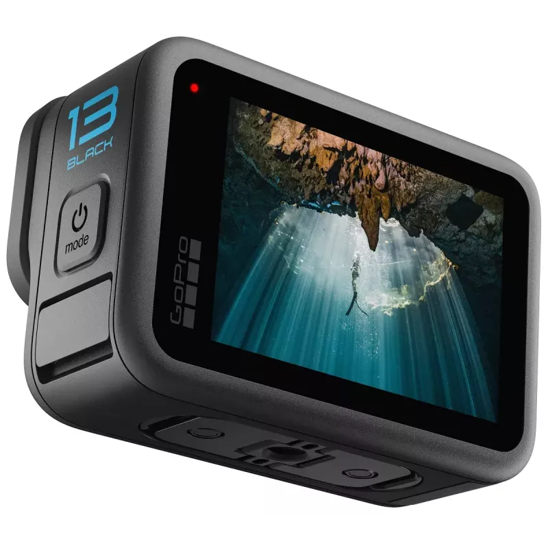 Veiksmo kamera GoPro HERO13 Black rinkinys — 5.3K itin didelė raiška, 27,6 MP CMOS, 240 kadrų/s, 2,27 colio LCD, 2x skaitmeninis priartinimas, stereo WAV garsas