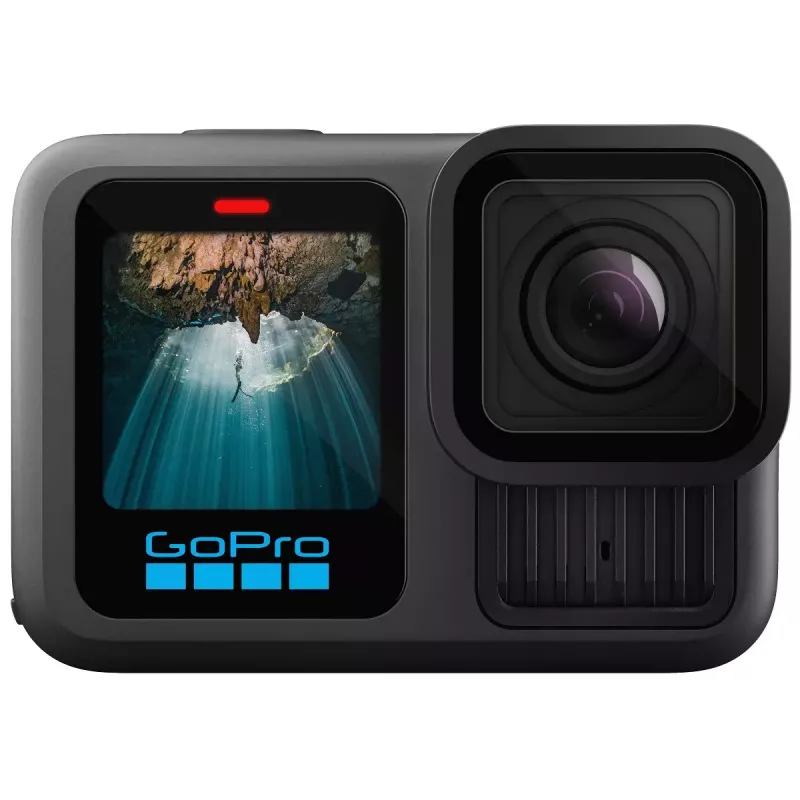 Veiksmo kamera GoPro HERO13 Black rinkinys — 5.3K itin didelė raiška, 27,6 MP CMOS, 240 kadrų/s, 2,27 colio LCD, 2x skaitmeninis priartinimas, stereo WAV garsas