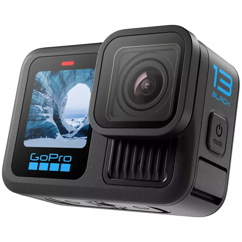Veiksmo kamera GoPro HERO13 Black rinkinys — 5.3K itin didelė raiška, 27,6 MP CMOS, 240 kadrų/s, 2,27 colio LCD, 2x skaitmeninis priartinimas, stereo WAV garsas