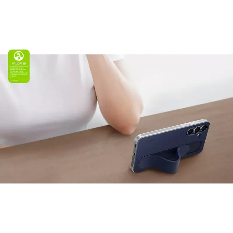 Stovintis rankenos dėklas Samsung Galaxy S25 FE — Dangtelis, tamsiai mėlynas, 17 cm (6,7 col.) ekranui, stalinis stovas