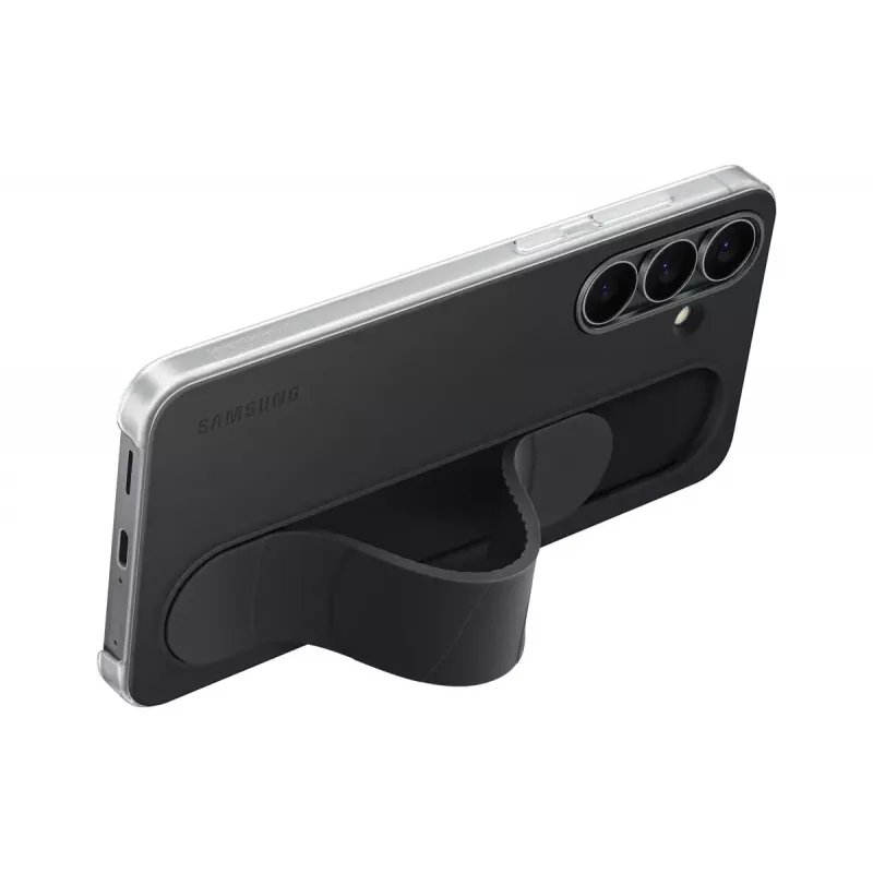 Apsauginis stovėjimo rankenos dėklas Samsung Galaxy S25 FE, Juodas, Stalinis stovas