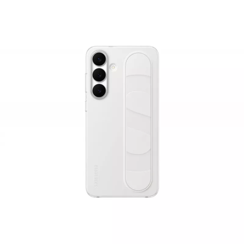 Stovimoji rankenėlė-dėklas Samsung Galaxy S25 FE – balta, stalinis stovas