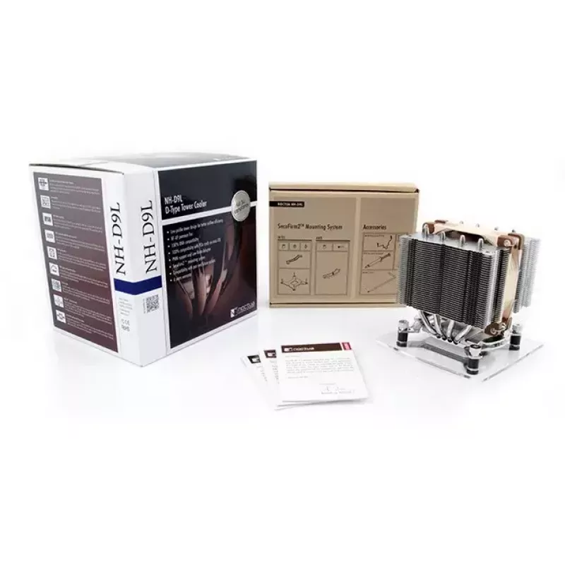 CPU aušintuvas Noctua NH-D9L, 92 mm ventiliatorius, 95×95×110 mm radiatorius, 2000 RPM, 78.9 m³/h oro srautas, suderinamas su AM4/AM5/LGA115x/LGA1200/LGA1700
